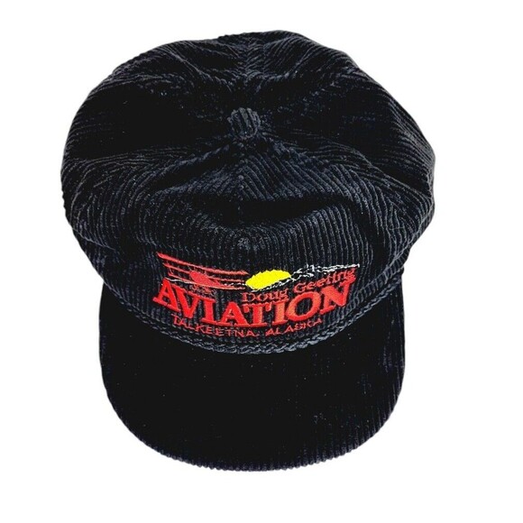 Vintage Corduroy Doug Geeting AVIATION Triplane Rope Strapback Trucker Hat NEW - Picture 3 of 9